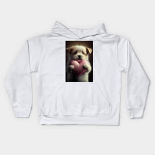 Valentine Puppy 2 Kids Hoodie